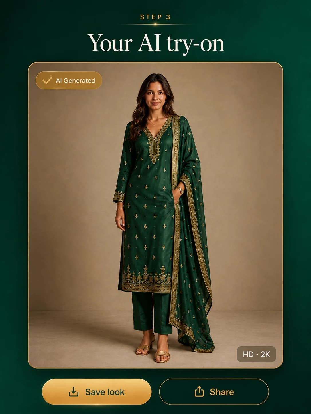 Generated try-on result inside the SnapCloth app